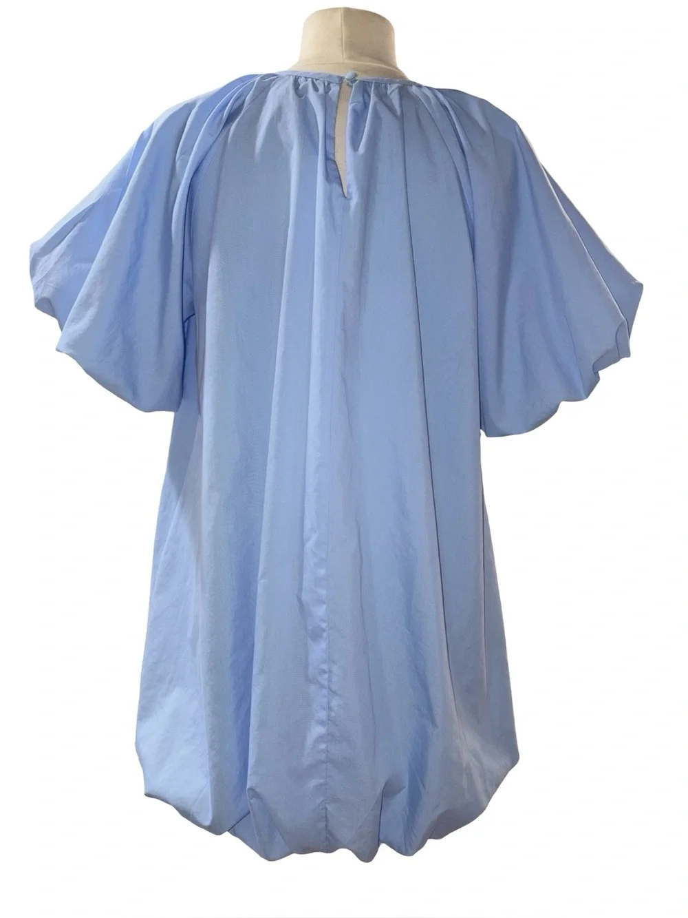ASOS Design Light Blue Puff Sleeve Smock Dress Size US 10 - Picture 3 of 9